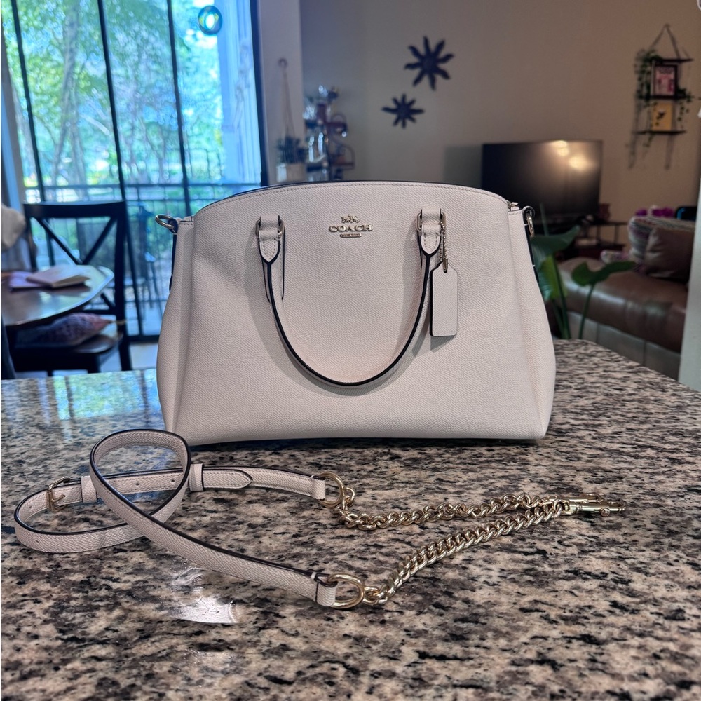 Savannah Carryall Coach White/Cream Satchel Bag - Picture 3 of 6